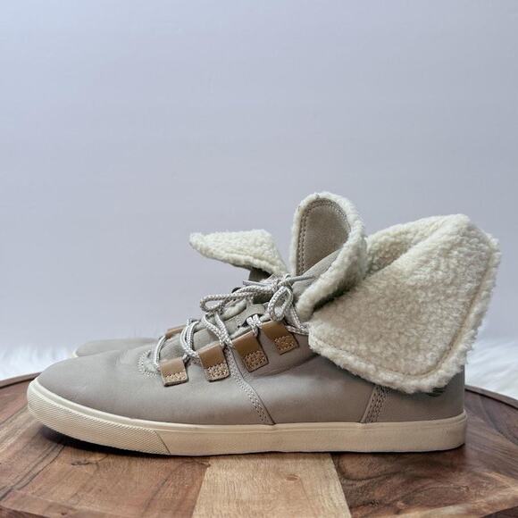 Timberland‎ Shoes Womens Size 7.5 Beige Shearling Lined High Top Winter A1UTJ - Picture 3 of 12
